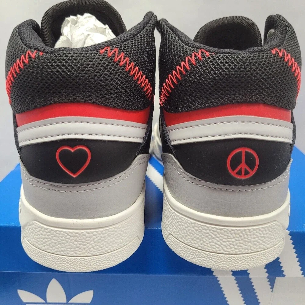 Adidas Drop Step Children's US 11.5K Sneakers GX6517 Black Grey Red NEW with Box